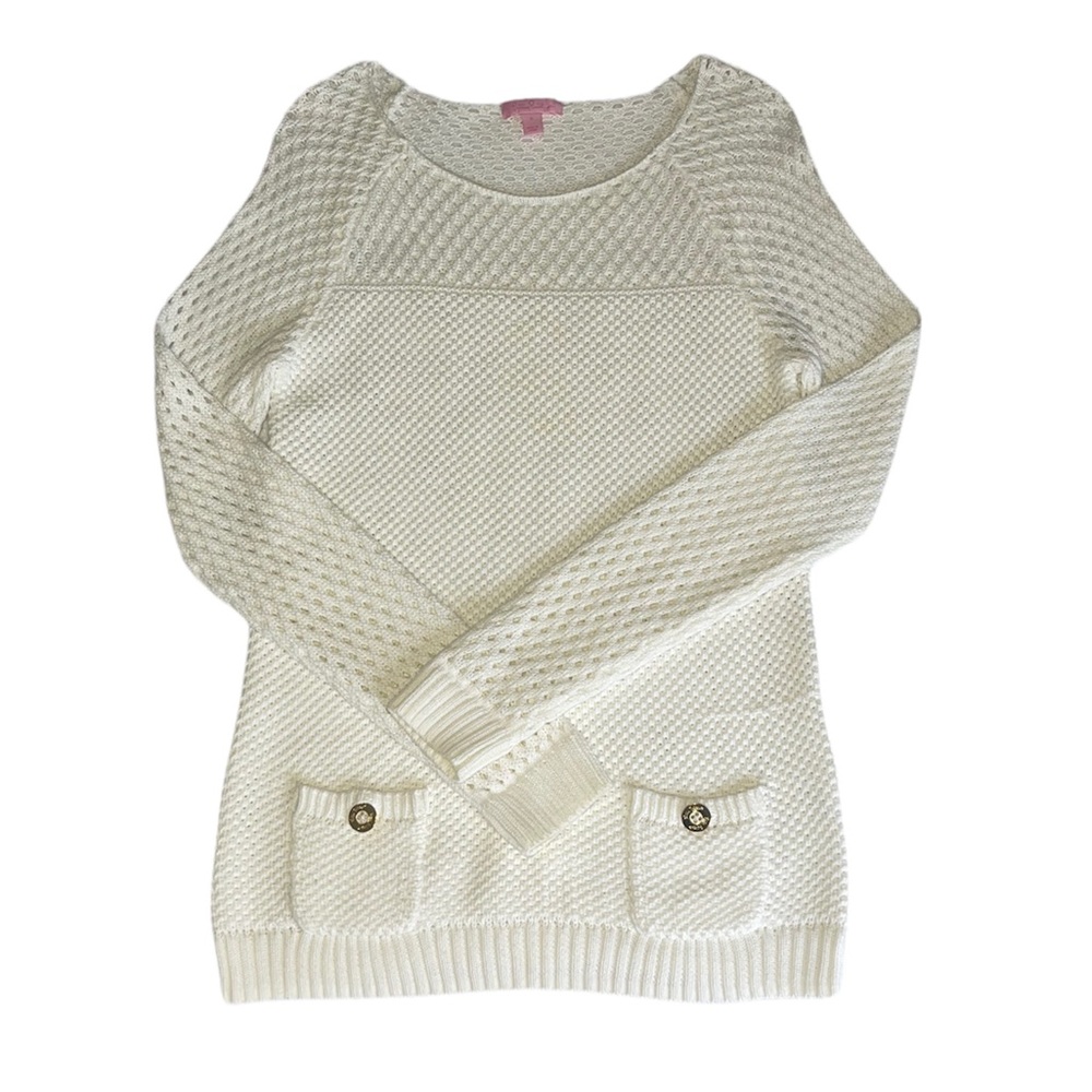 Lilly Pulitzer Cream Knit Sweater Cardigan